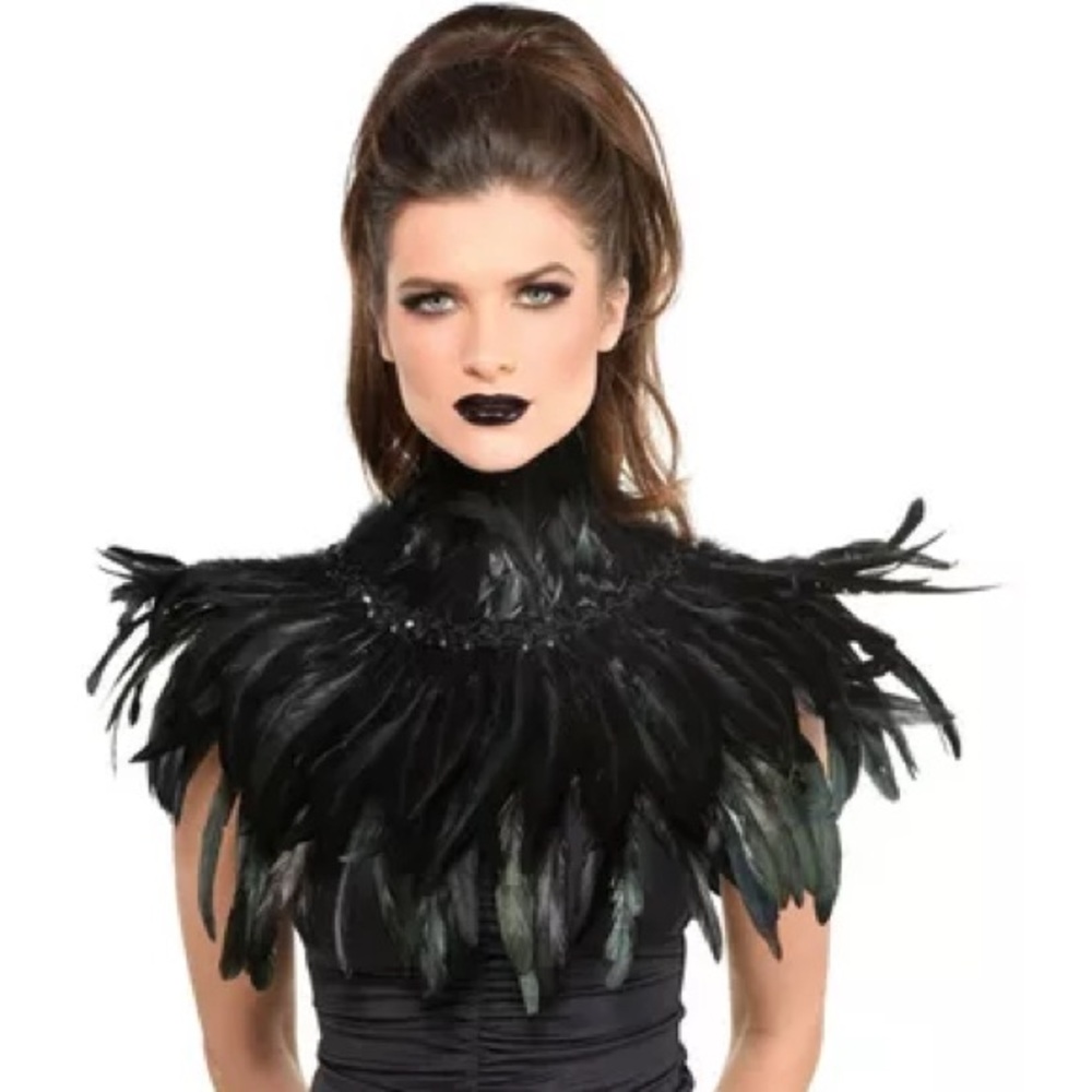 Black Feather Collar for Halloween Costume